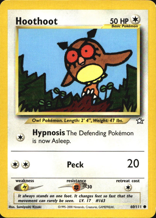 Hoothoot 60/111 Common Neo Genesis Pokemon Near Mint