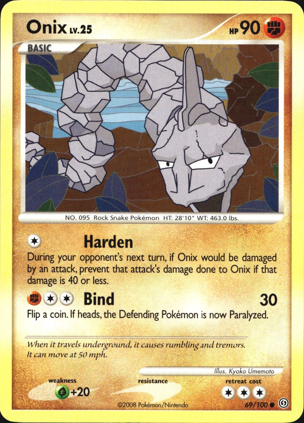 Onix 69/100 Common Stormfront Pokemon Near Mint