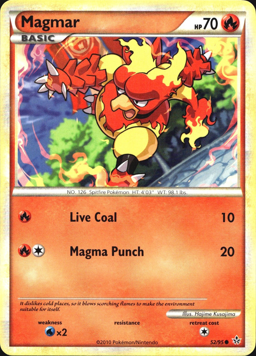 Magmar 52/95 Common HGSS Unleashed Pokemon Near Mint