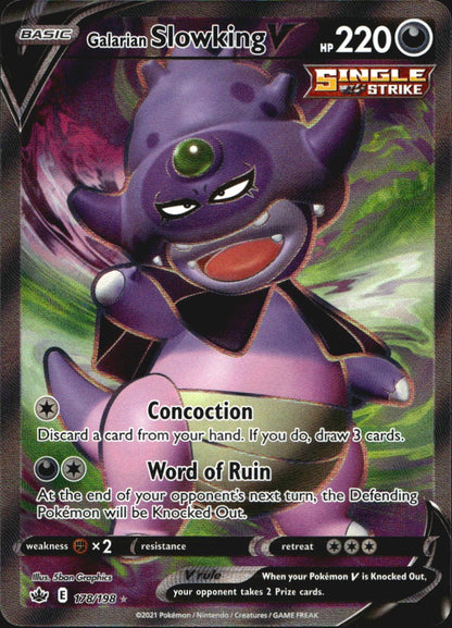 Galarian Slowking V 178/198 Ultra Rare Chilling Reign Near Mint