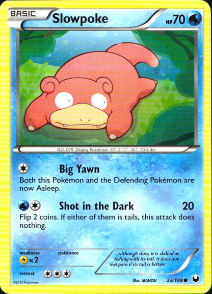 Slowpoke 23/108 Common Dark Explorers Pokemon Near Mint