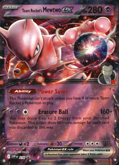 Team Rocket's Mewtwo ex 216 Promo Scarlet & Violet Pokemon Near Mint