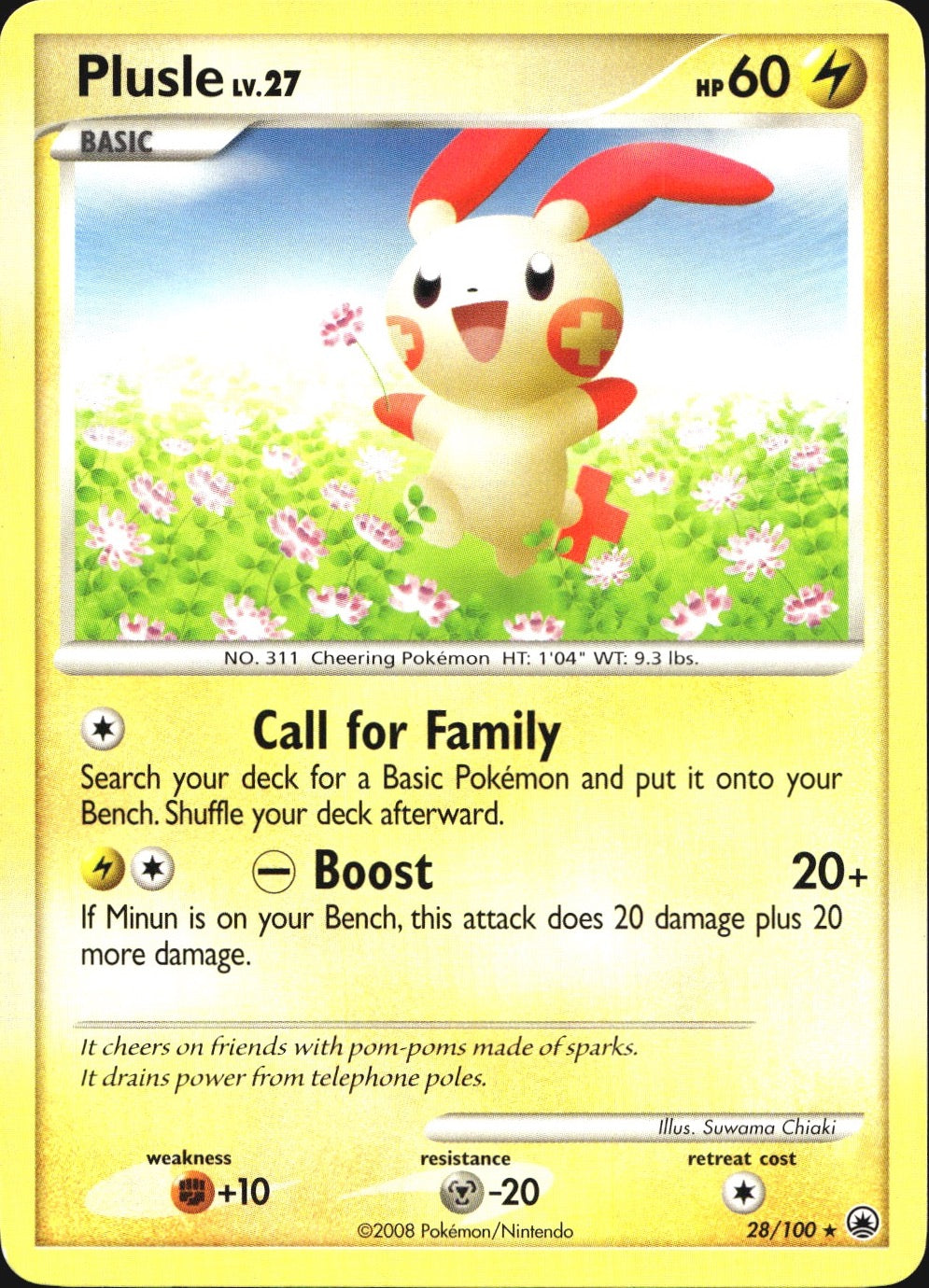 Plusle 28/100 Rare Majestic Dawn Pokemon Near Mint