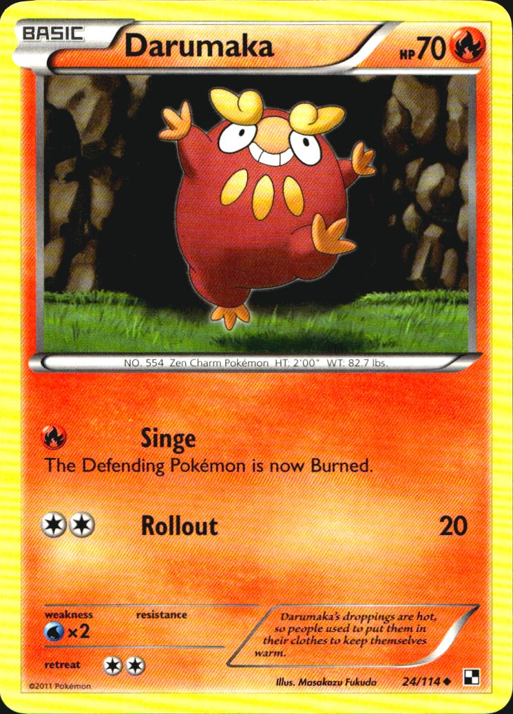 Darumaka 24/114 Uncommon Black & White Pokemon Near Mint