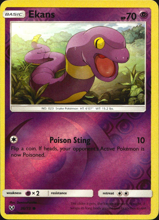 Ekans 36/73 Common Shining Legends Pokemon Reverse Holo Near Mint