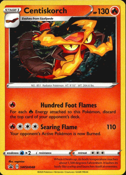 Centiskorch SWSH048 Promo SWSH Black Star Pokemon Near Mint