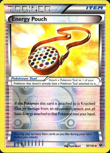 Energy Pouch 97/124 Uncommon Fates Collide Pokemon Reverse Holo Near Mint