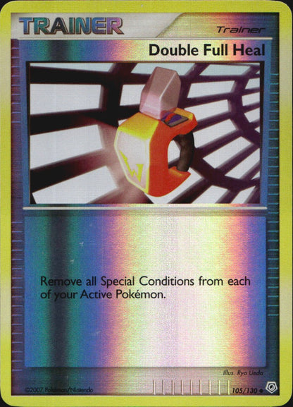 Double Full Heal 105/130 Uncommon Diamond & Pearl Pokemon Reverse Holo Near Mint
