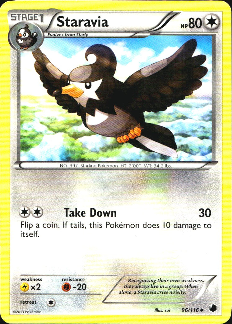 Staravia 96/116 Uncommon Plasma Freeze Pokemon Near Mint