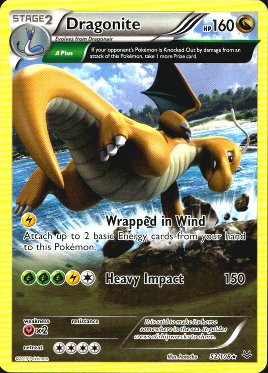 Dragonite 52/108 Rare Roaring Skies Pokemon Near Mint