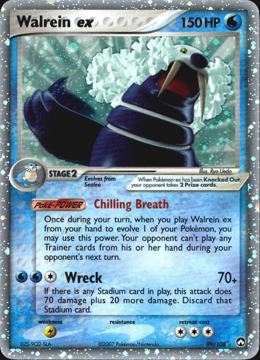 Walrein ex 99/108 Holo Rare EX Power Keepers Pokemon Near Mint