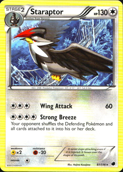 Staraptor 97/116 Rare Plasma Freeze Pokemon Near Mint