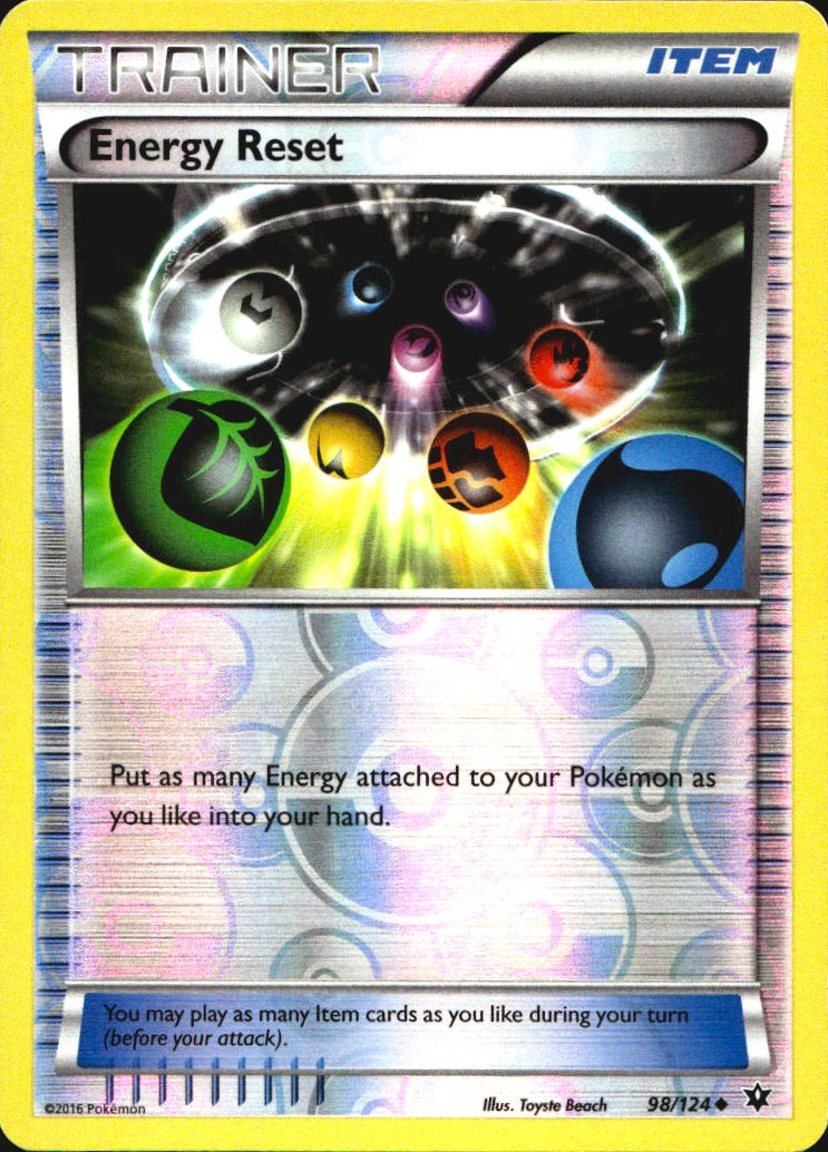 Energy Reset 98/124 Uncommon Fates Collide Pokemon Reverse Holo Near Mint