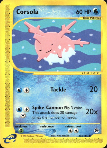 Corsola 102/165 Common Expedition Base Set Pokemon Near Mint