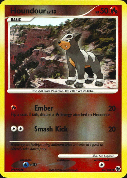 Houndour 69/106 Common Great Encounters Pokemon Reverse Holo Near Mint