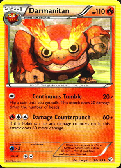 Darmanitan 28/149 Uncommon Boundaries Crossed Pokemon Near Mint