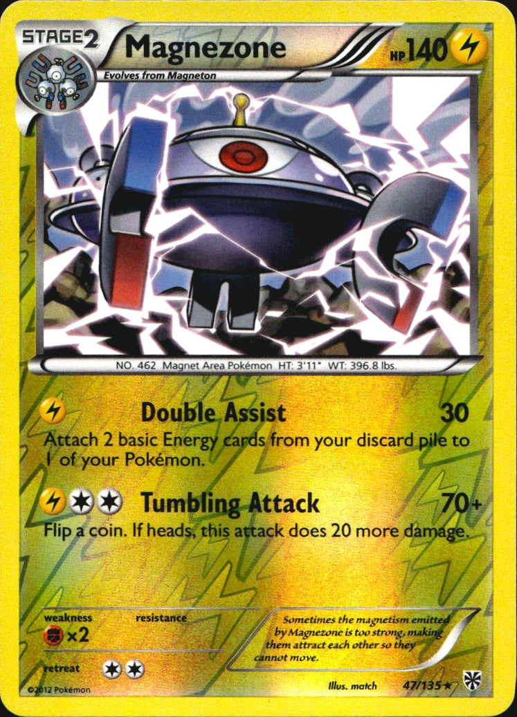 Magnezone 47/135 Rare Plasma Storm Pokemon Reverse Holo Near Mint