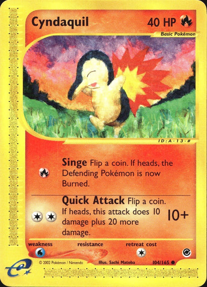 Cyndaquil 104/165 Common Expedition Base Set Pokemon Near Mint