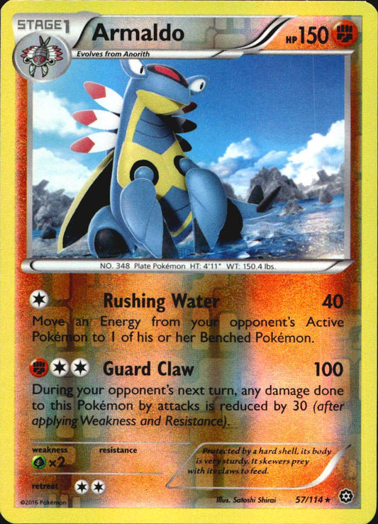 Armaldo 57/114 Rare Steam Siege Pokemon Reverse Holo Near Mint