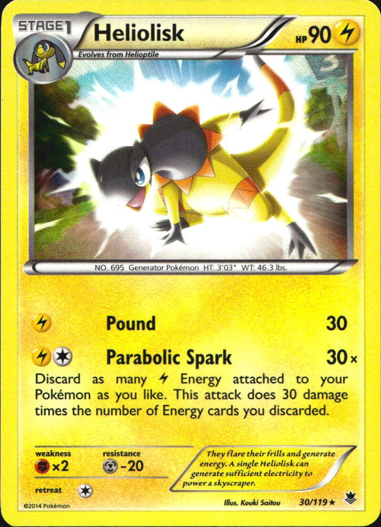 Heliolisk 30/119 Holo Rare Phantom Forces Pokemon Near Mint