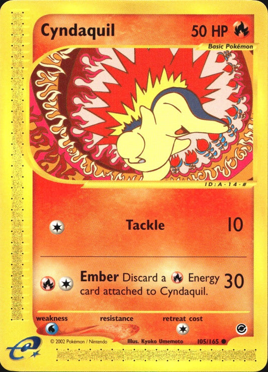 Cyndaquil 105/165 Common Expedition Base Set Pokemon Near Mint