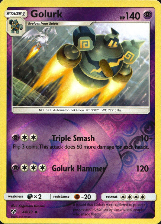 Golurk 44/73 Uncommon Shining Legends Pokemon Reverse Holo Near Mint