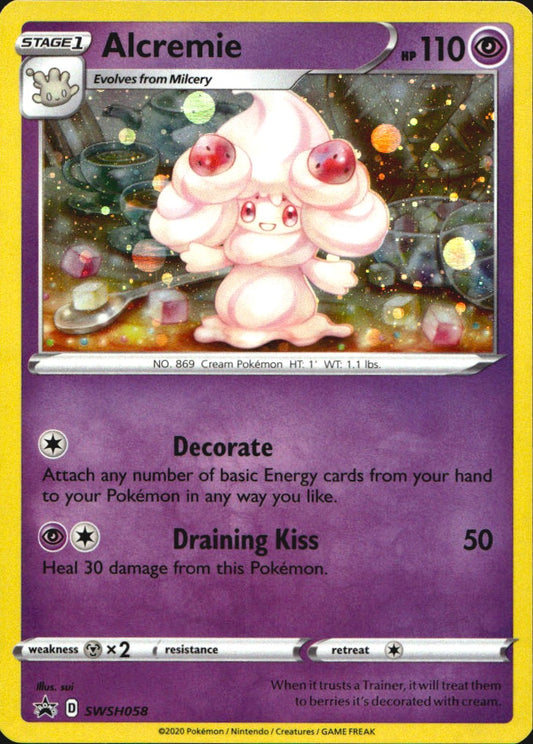 Alcremie SWSH058 Promo SWSH Black Star Pokemon Near Mint