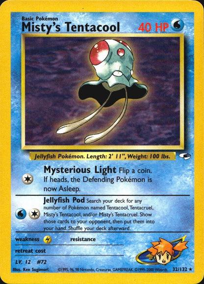 Misty's Tentacool 32/132 Rare Gym Heroes Pokemon Near Mint