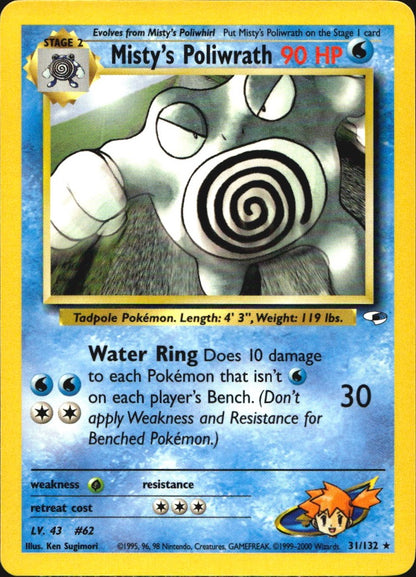 Misty's Poliwrath 31/132 Rare Gym Heroes Pokemon Near Mint