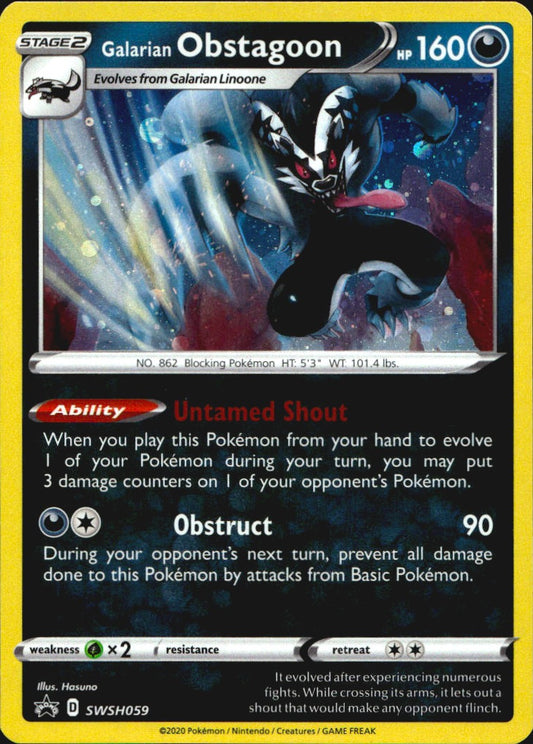 Galarian Obstagoon SWSH059 Promo SWSH Black Star Pokemon Near Mint