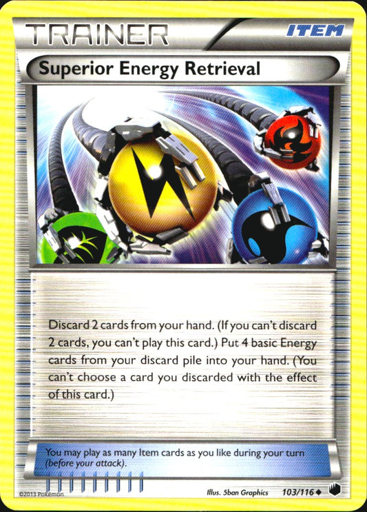 Superior Energy Retrieval 103/116 Uncommon Plasma Freeze Pokemon Near Mint