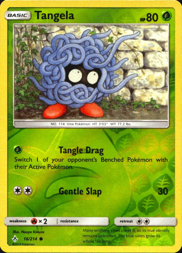Tangela 16/214 Common Unbroken Bonds Pokemon Reverse Holo Near Mint