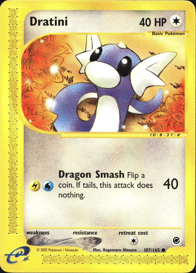 Dratini 107/165 Common Expedition Base Set Pokemon Near Mint