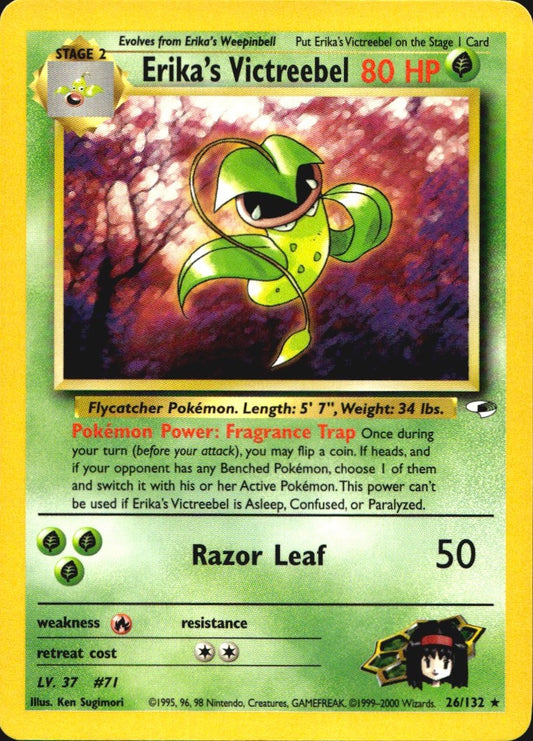 Erika's Victreebel 26/132 Rare Gym Heroes Pokemon Near Mint