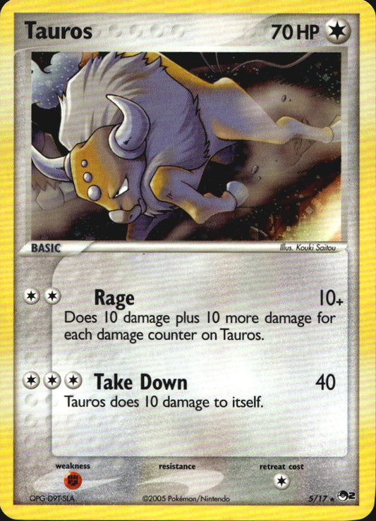 Tauros 5/17 Rare POP Series 2 Pokemon Holo Near Mint