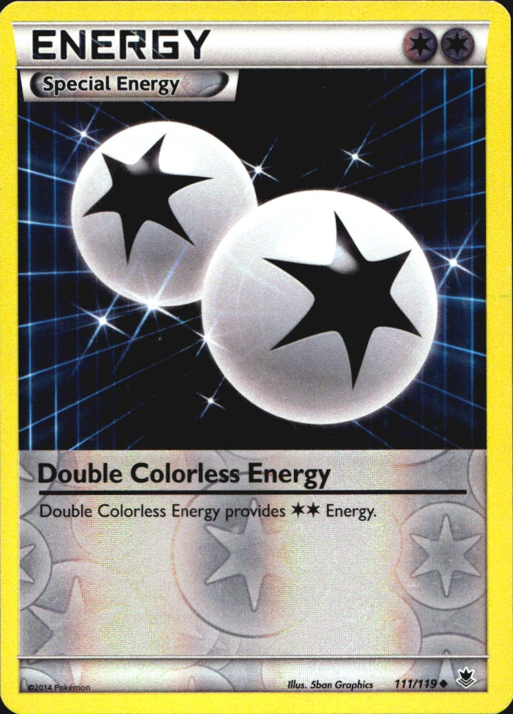 Double Colorless Energy 111/119 Uncommon Phantom Forces Pokemon Reverse Holo NM