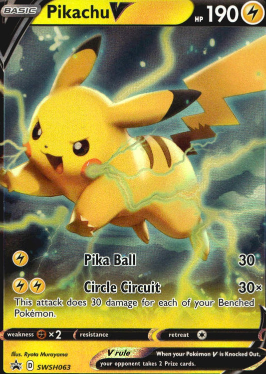 Pikachu V SWSH063 Promo SWSH Black Star Pokemon Near Mint