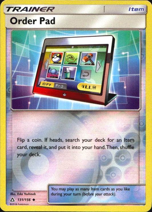Order Pad 131/156 Uncommon Ultra Prism Pokemon Reverse Holo Near Mint