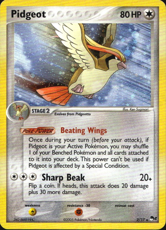 Pidgeot 2/17 Rare POP Series 2 Pokemon Holo Near Mint