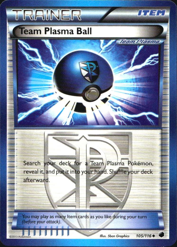 Team Plasma Ball 105/116 Uncommon Plasma Freeze Pokemon Near Mint