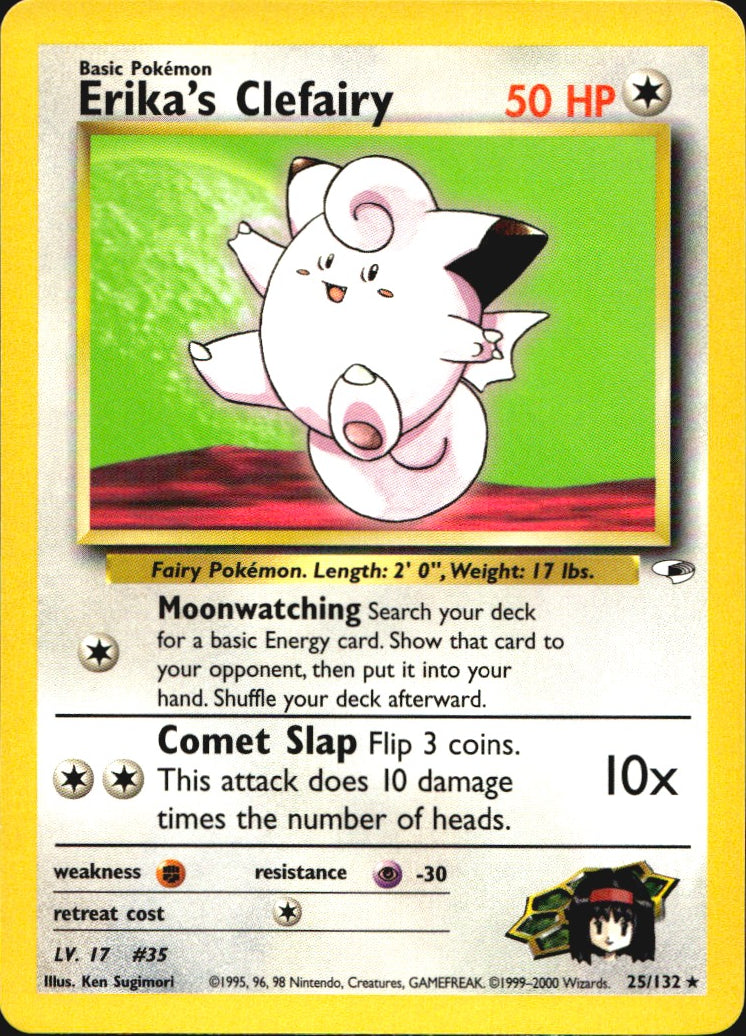 Erika's Clefairy 25/132 Rare Gym Heroes Pokemon Near Mint