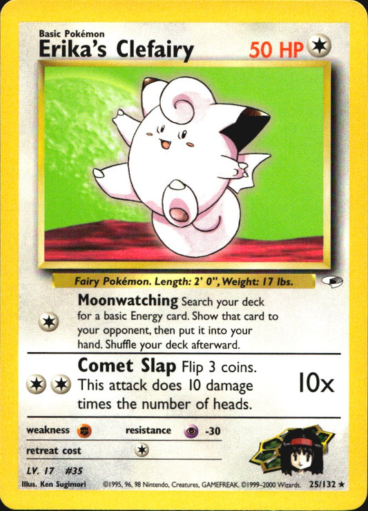 Erika's Clefairy 25/132 Rare Gym Heroes Pokemon Near Mint