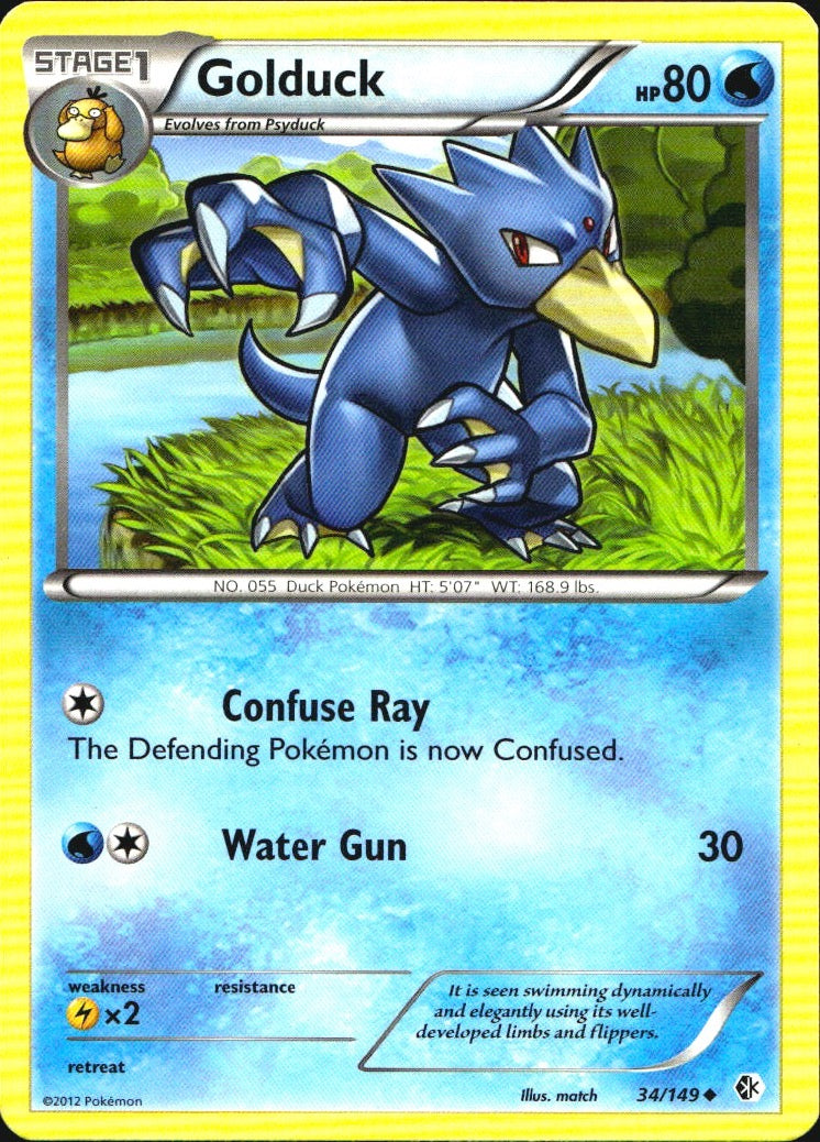 Golduck 34/149 Uncommon Boundaries Crossed Pokemon Near Mint