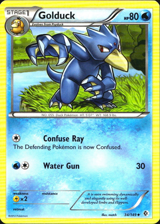 Golduck 34/149 Uncommon Boundaries Crossed Pokemon Near Mint