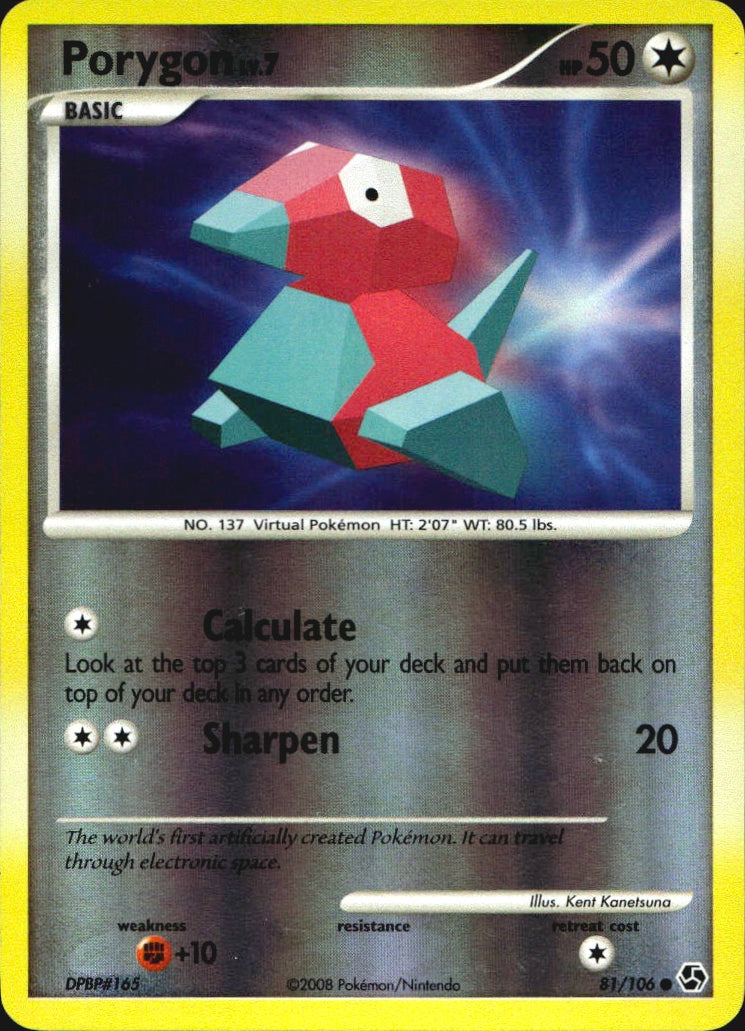 Porygon 81/106 Common Great Encounters Pokemon Reverse Holo Near Mint
