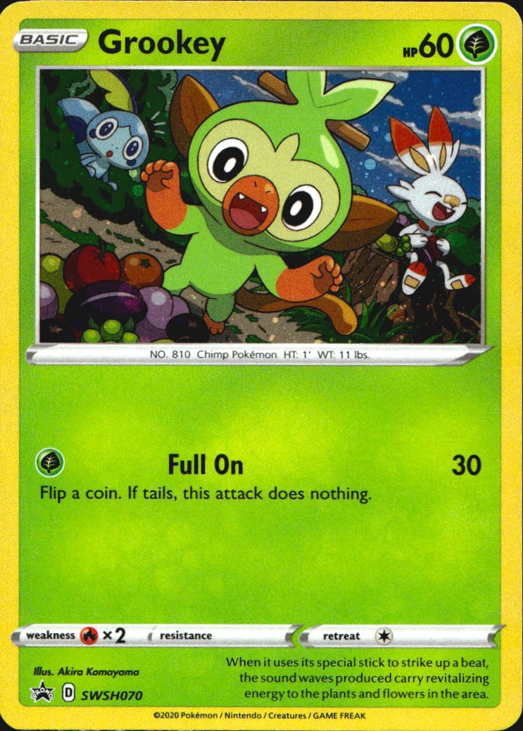 Grookey SWSH070 Promo SWSH Black Star Pokemon Near Mint