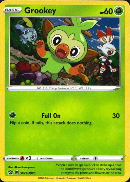 Grookey SWSH070 Promo SWSH Black Star Pokemon Near Mint