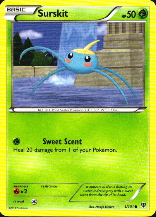 Surskit 1/101 Common Plasma Blast Pokemon Near Mint