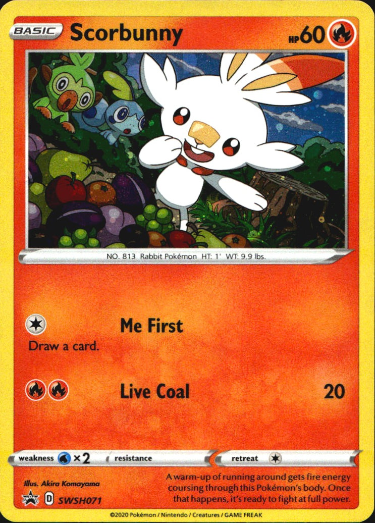 Scorbunny SWSH071 Promo SWSH Black Star Pokemon Near Mint