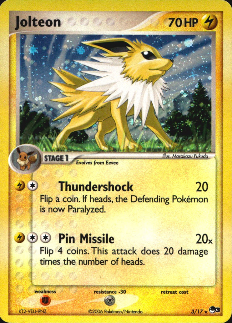Jolteon 3/17 Rare POP Series 3 Pokemon Holo Near Mint
